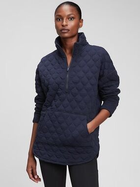 GAP Fit | Jacquard Half-Zip Pullover - Navy